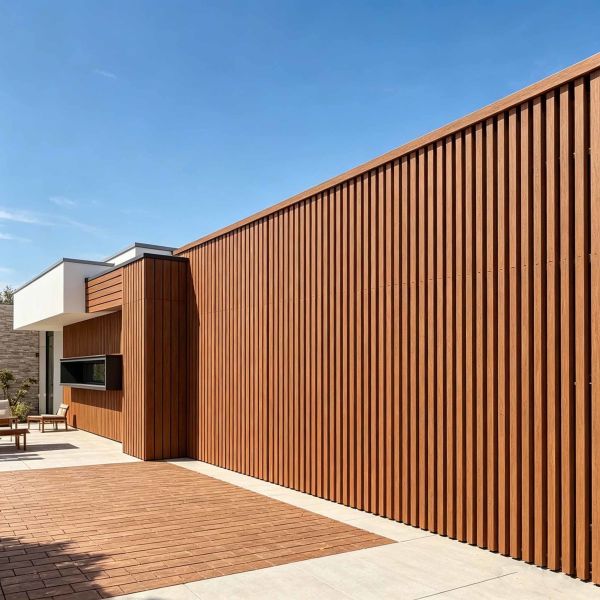 WPC Outdoor Wall Panels 219x26mm Fluted Exterior Cladding Waterproof Weather-Resistant Villa Hotel