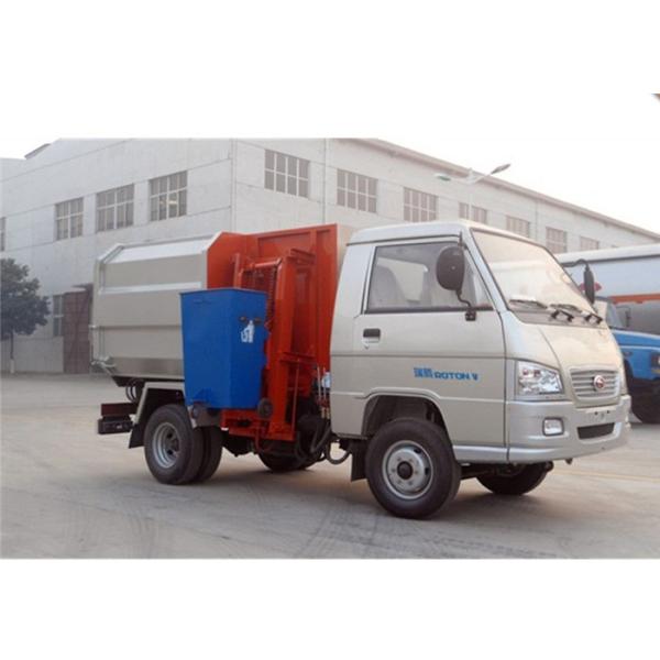 FOTON 4X2 2000 Liters Small Dumpster Garbage Truck , 6 Wheels 2cbm Mini Garbage Truck