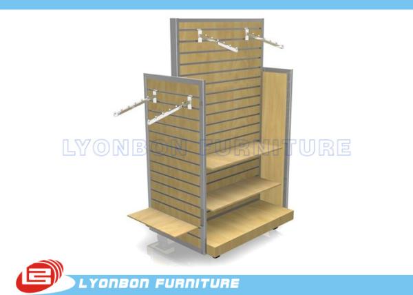 OEM Four - Side MDF / Metal Slatwall Display Stands For Garment Presenting