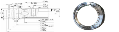 Light Single Row WD-060.20.0744 Slewing Bearing Tower Crane Accessories Thin Type And High Quality