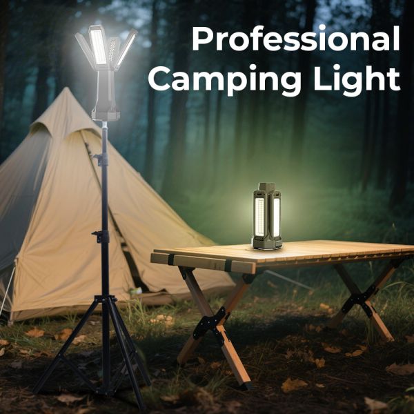 Lighting And Circuitry Design 16000mAh Magnetic Foldable LED Camping Light Four Leaf Lighting Solutions Outdoor Adventures