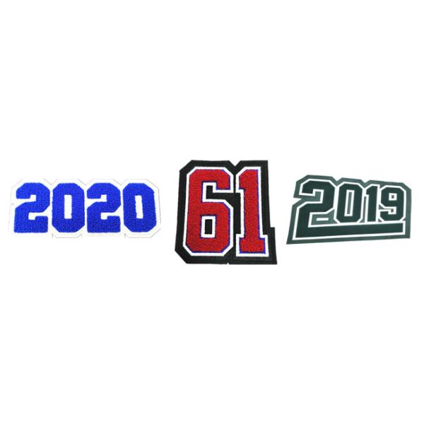 3D Custom Sew On Letterman Patches / 2020 Number Chenille Back Patches