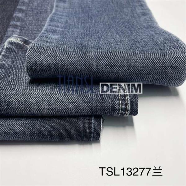 Heavy Weight Gray Slub Denim Fabric 14 Oz For Pants