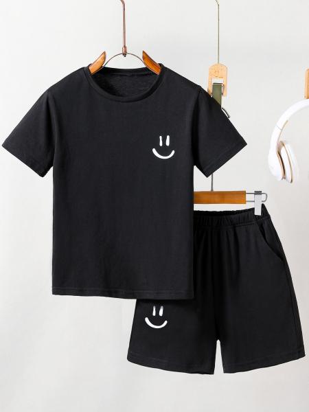 Cartoon Short Sleeve Children Clothing Set Summer Class B Machine Washable