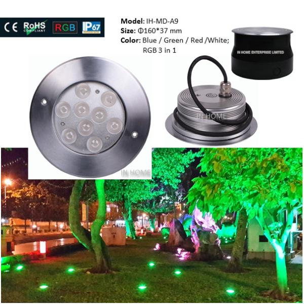 No UV Blue / Green Outdoor Garden Ground Lights 50000 Hours Lifespan