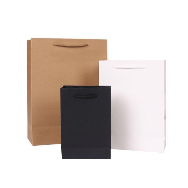 Custom Black And White Card Stock Carry-Type Gift Bag Simple Clothing Shopping Bag Multi-Purpose