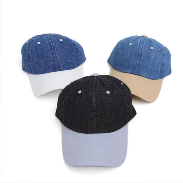 Casquette de baseball noire délavée pour homme, personnalisée avec logo, en coton délavé à l'acide, style vintage, réglable, en jean, pour le sport