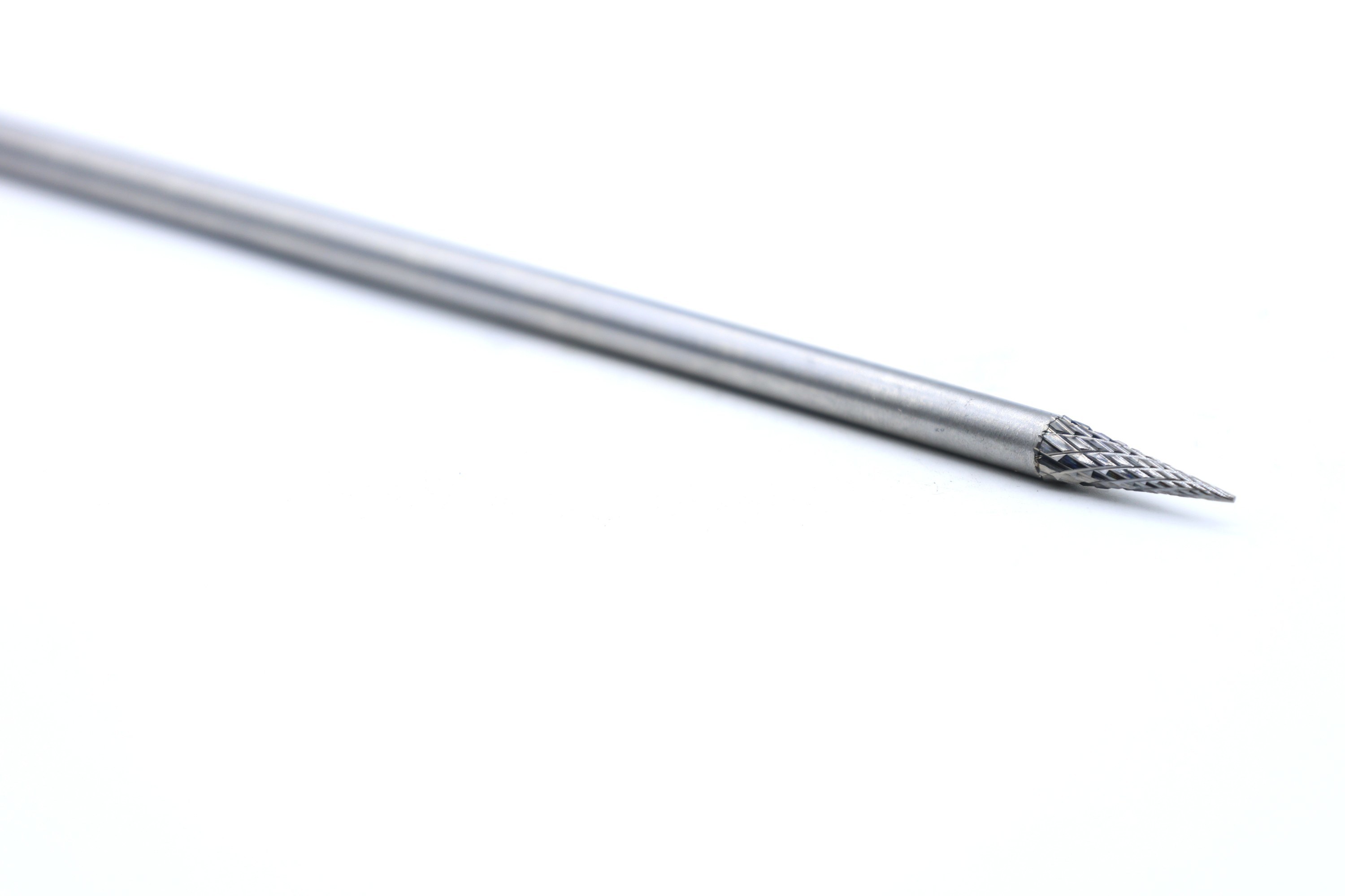 SM-2BML6 DC Long Shank Carbide Burr with 6mm Head and 150mm Shank for Deep Slope Work - Double Cut Design