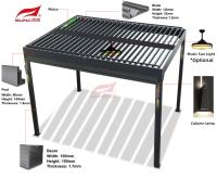 Proteção exterior de Sun do caramanchão Louvered manual de alumínio branco de SUNC 6x3m impermeável