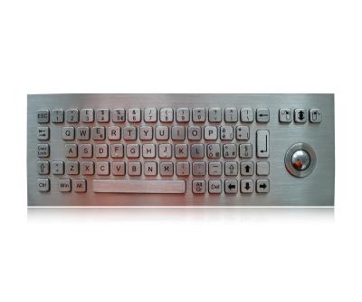 Teclado mecânico de aço inoxidável da prova do vândalo com o teclado ótico de Koisk do Trackball de 800 Dpi