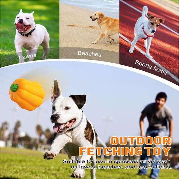 TPR Pumpkin Ball Shake Makes Giggle Sound Interactive Dog Toy for Herding and Training