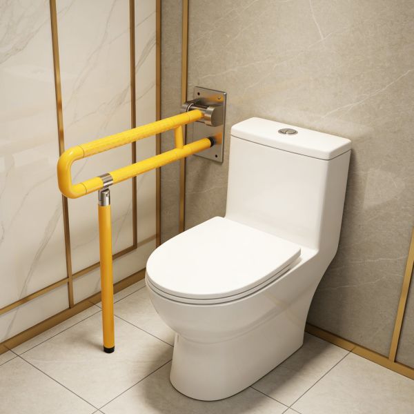 Medical-Grade Bathroom Anti-Collision Handrail, Up-Foldable Elderly Safety Grab Bar