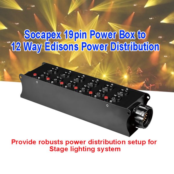 Socapex 19pin Steel Power Box to 12 Way Edisons Low Voltage Power Distribution Equipment