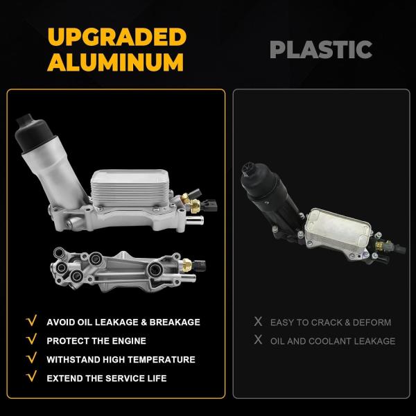 926-876 926-959 Alumínio Filtro de óleo do motor Kit de montagem do gabinete com refrigerador de óleo V6 Compatível com 2011-2016 Chrysler 20