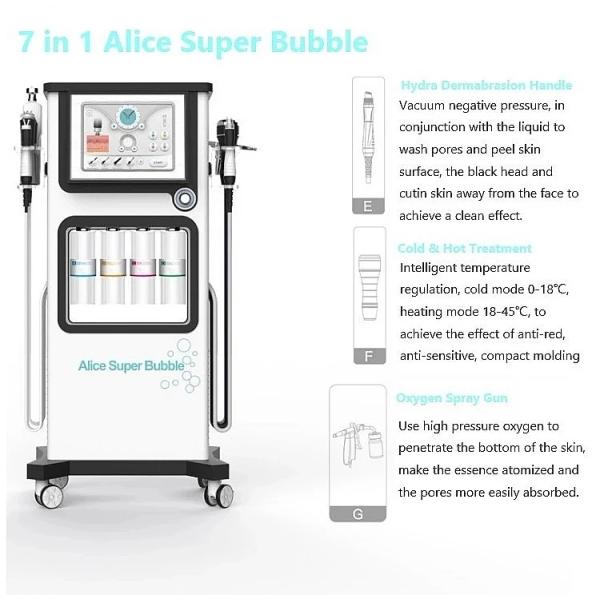 7 In 1 Hydro Facial Dermabrasion Skin Care Machine Hydra Oxygene Super Facial Oxgyen Therapy Triple Rf Skin Tighten