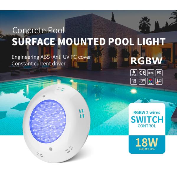 ABS ПК света 18W AC12V двухпроводной RGBW бассейна СИД держателя DMX поверхностный