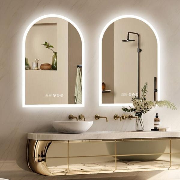 Customized Hotel Bathroom Mirror Anti Rust Round LED Bathroom Mirror IP65