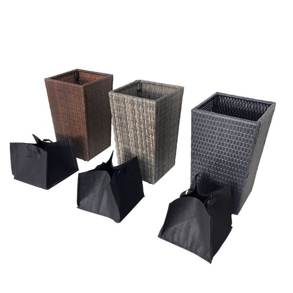 Factory Hot Sale Metal Frame PE Rattan Weather Resistance Indoor Outdoor Planter Stand Popular Flower Pot