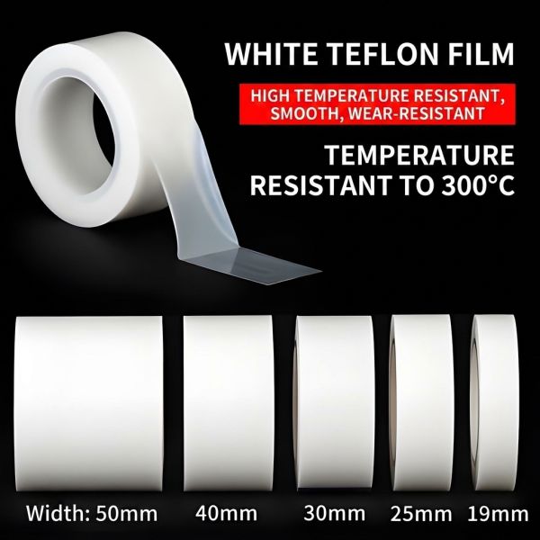 Food Grade White PTFE Tape High Temperature 260℃ No Fiber Residue for Industrial and Baking Applications