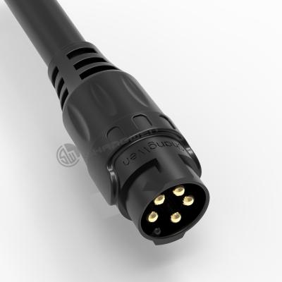 Sistema de auto-bloqueio de série IP67 M19 de conector masculino de 5 pines múltiplos