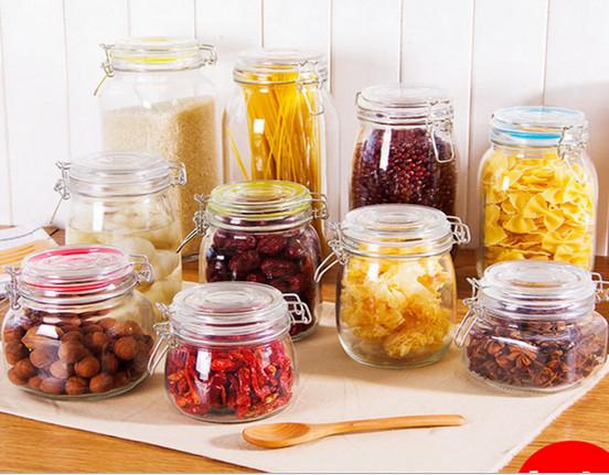 Sealed cans Glass jar glass sealed cans in stainlesss steel clip