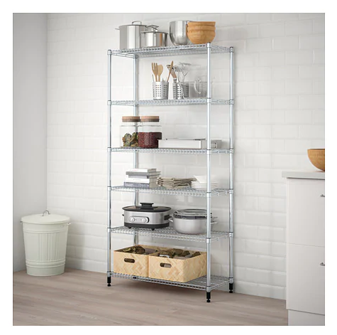 5 Tier Wire Shelving Unit Black Kitchen Storage Rack 24