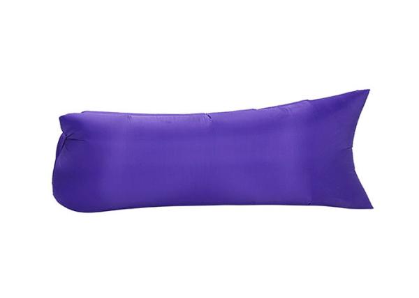 Convenient Purple Inflatable Sleeping Bag Fast Filled Waterproof Nylon Fabric