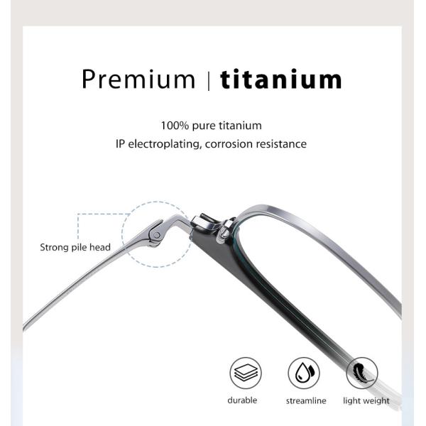 Свет классической квадратной рамки титана TR людей стекел комбинации анти- голубой