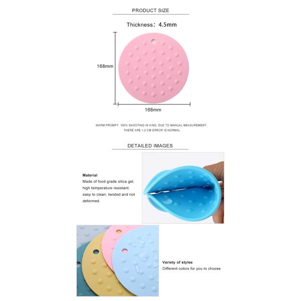 Protections chaudes épaisses rondes de tapis d'endroit de silicone de résistance thermique de silicone