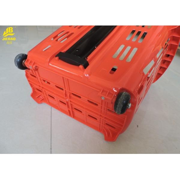 Two PU Wheels Hand Held Shopping Baskets 40L/50L Volume Wear Resistant