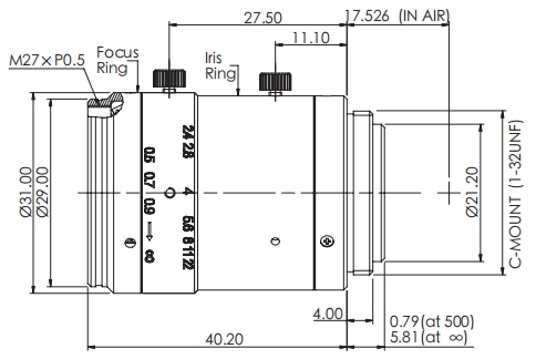 50mm  Fixed Focal Length Lenses 2MP