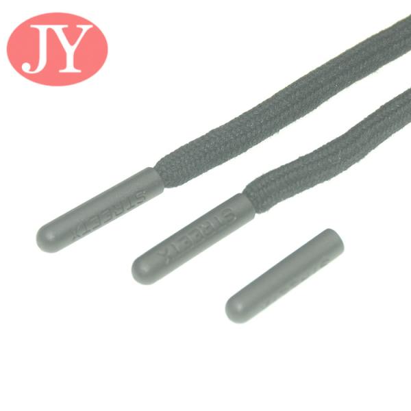 Jiayang aglet Debossed logo matte  black color tube shape ABS plastic tipping plastic aglets