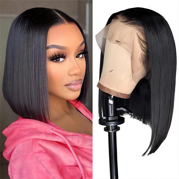 Brazilian Hair Short Bob Transparent Bob Wigs Hd Lace Front Human Hair Wigs 8-14 Inch