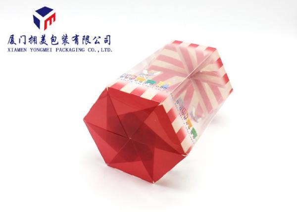 Hexagon Shape Clear Plastic Presentation Boxes 18.4cm Height PET Plastic Box