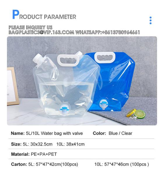 Custom Drink Liquid Spout Pouch Bag Packaging Plastic Fruit Water Juice Pouch 5L Stand Up Pouch With Tap Spout
