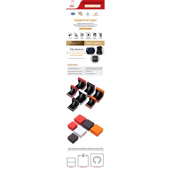 Boîte d'emballage de bijoux de finition Peinture de cuisson Artisanat bord blanc LED Ring Boîte de bijoux 9*9*3.5cm