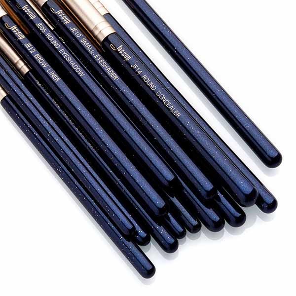 15pcs Prussian Blue Fiber Makeup Brush Jessup Eye Brush Set