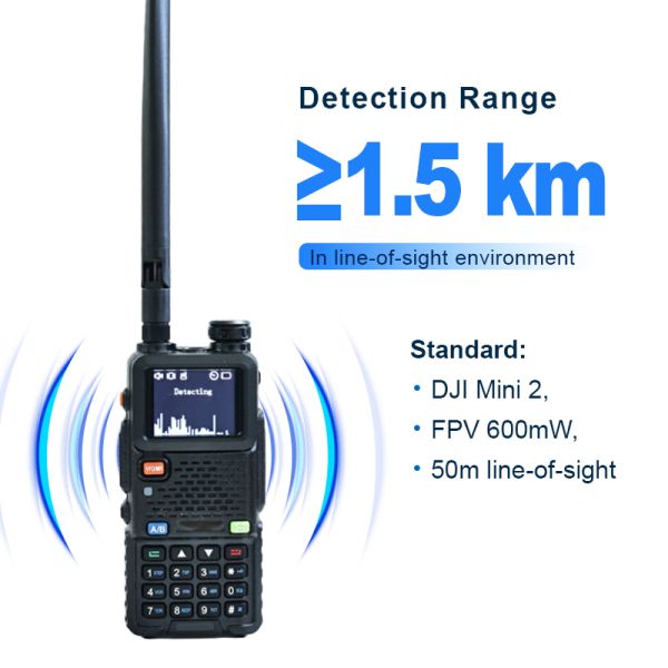 Lightweight 300-6200MHz 1.5KM Handheld UAV Detector LDKW06 | Portable Sensing Equipment