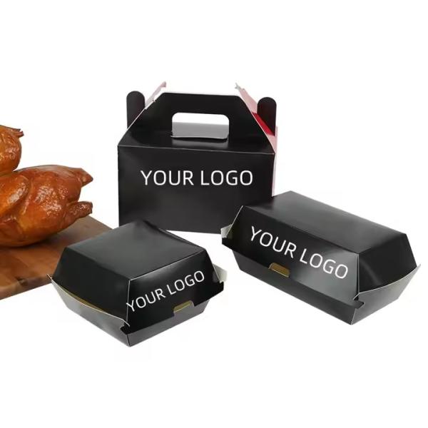 Bolsa de Kraft ecológica personalizada para hamburguesas, papas fritas y pollo de comida rápida
