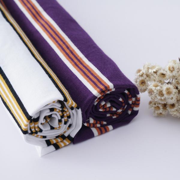 Plain Cotton Sweat Absorbent Striped Knit Fabric For T - Shirt