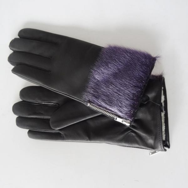 Sheepskin Womens Soft Leather Gloves Wool Lining Simple Classic Style