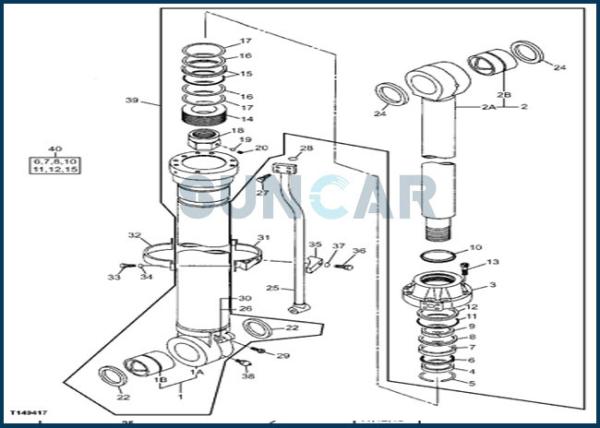 4405053 DEERE Hydraulic Cylinder Service Kit for 750 800C 850DLC