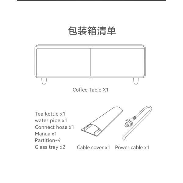 Modern Design Led Drawer Light Smart Coffee Table with Music Player and Wireless Charging