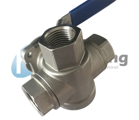 3 Way Low Pressure Ball Valve 316 Stainless Steel Npt / Bsp Threaded