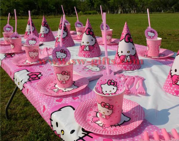 Hello Kitty Cat theme Kids Birthday Party Decoration Set Party Supplies Baby Birthday Pack event party supplies