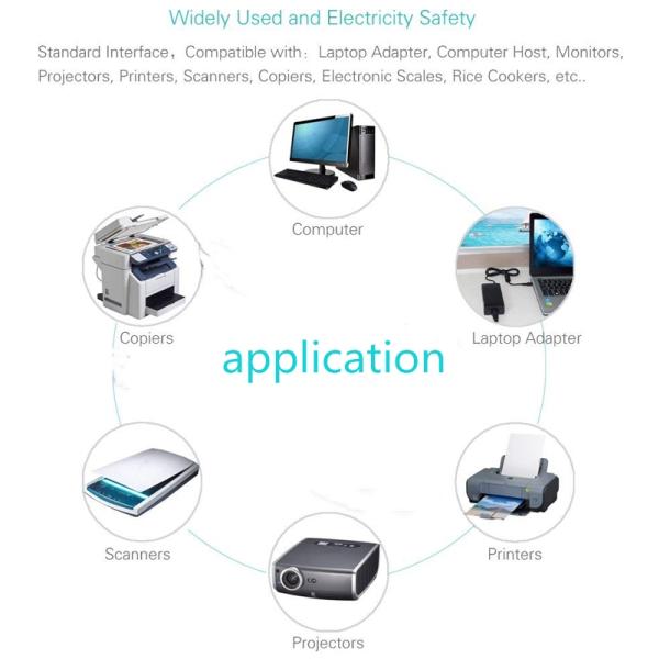 XianDa Swivel Ac UK 2 Pin Plug To IEC C7 Connector Euro plug Power Cable Electrical Extension Cord AC UK Power Cord