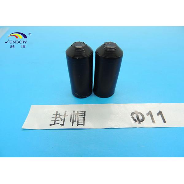 Black Polyolefin Heat Shrink End Caps for Wire Sealing , Insulation Seal End Cap