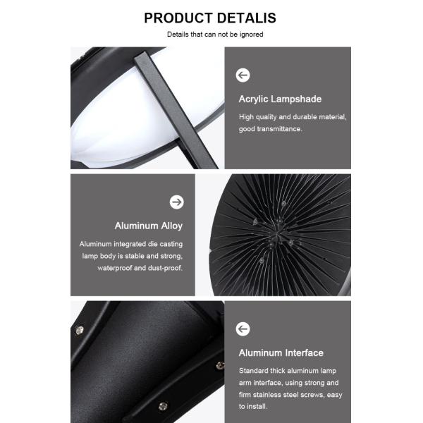 Waterproof Solar Lights Aluminum LED Outdoor Garden Lights 2700K 6500K CRI70
