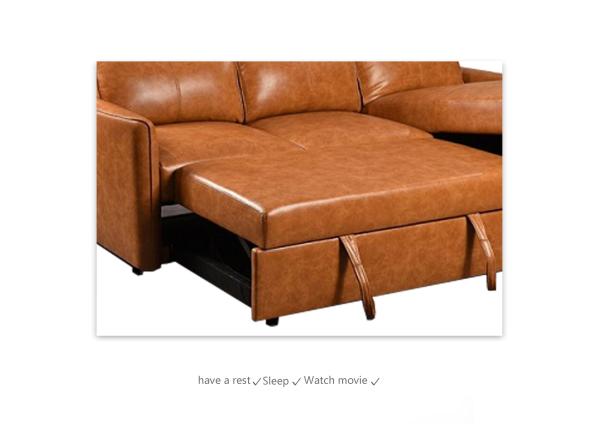 Extendable Modern Leather Sofa Anti Scratch Multiscene Wear Resistant
