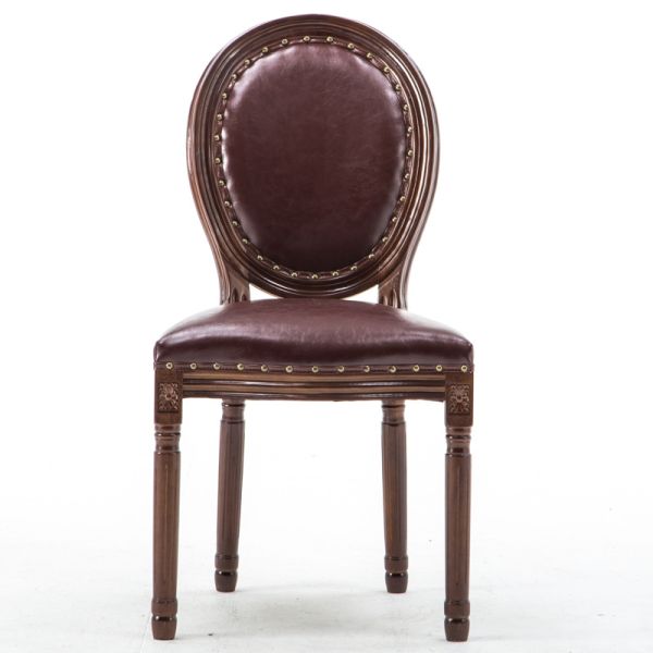 New Arrival European Vintage Dining Chair Upholstered Solid Wood Chair for Cafe Restaurant Hotel Factory Wholesale Supply